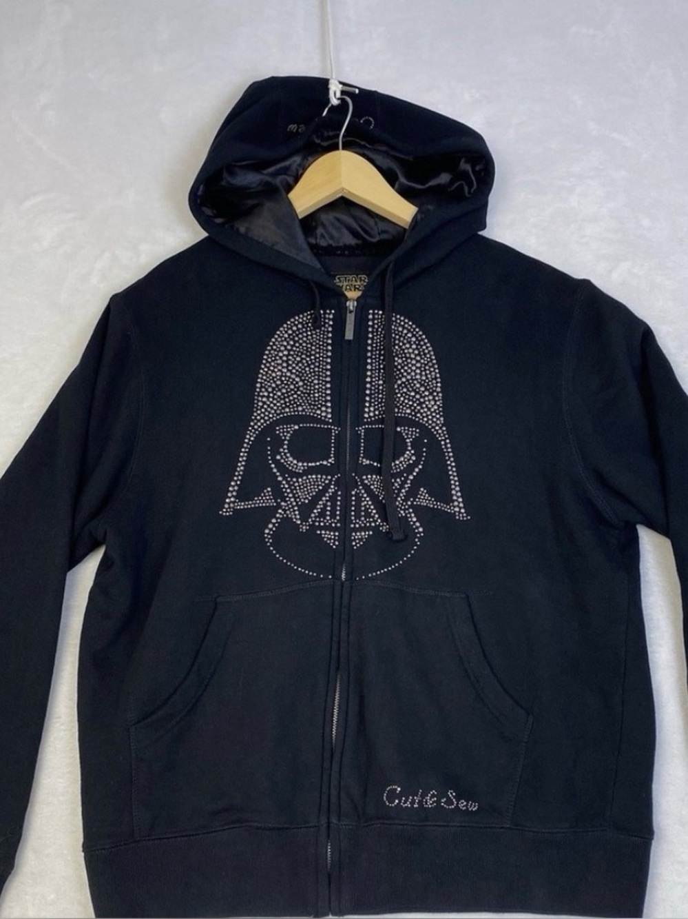 Marc Ecko Star Wars hoodie Black Men's Zip-Up Hoodie with Studded graphic 3x